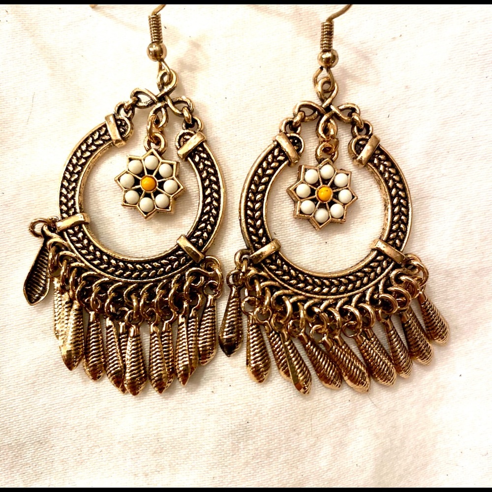 Gold Boho Drop Earrings